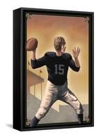 Football - Quarterback-Lantern Press-Framed Stretched Canvas