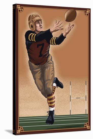 Football - Receiver-Lantern Press-Stretched Canvas