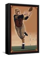 Football - Receiver-Lantern Press-Framed Stretched Canvas