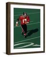 Football Running Back in Action-null-Framed Photographic Print