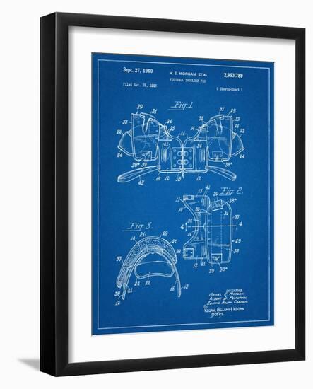 Football Shoulder Pads Patent-null-Framed Art Print