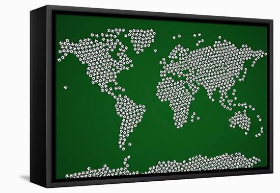 Football Soccer Balls World Map-Michael Tompsett-Framed Stretched Canvas