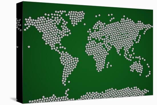 Football Soccer Balls World Map-Michael Tompsett-Stretched Canvas