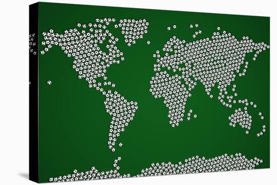 Football Soccer Balls World Map-Michael Tompsett-Stretched Canvas