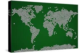 Football Soccer Balls World Map-Michael Tompsett-Stretched Canvas