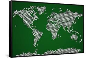 Football Soccer Balls World Map-Michael Tompsett-Framed Stretched Canvas