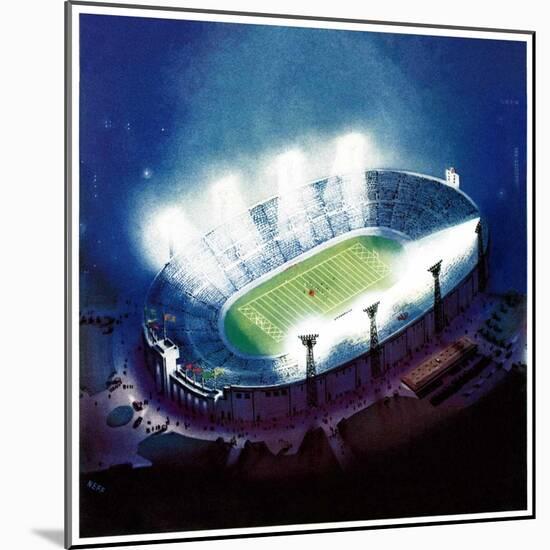 "Football Stadium at Night,"October 1, 1938-Wesley Neff-Mounted Giclee Print