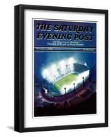 "Football Stadium at Night," Saturday Evening Post Cover, October 1, 1938-Wesley Neff-Framed Giclee Print