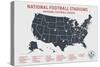 Football Stadium Bucket List Map in Beige-Ren Lane-Stretched Canvas