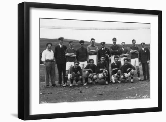 Football Team, Hammerfest, Northern Norway, 20th July 1929-null-Framed Giclee Print