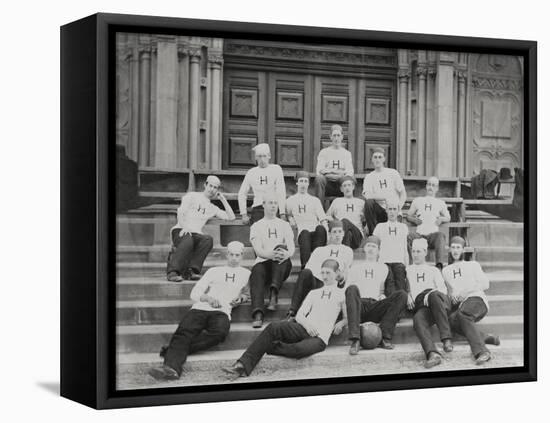 Football Team Relaxing-null-Framed Stretched Canvas