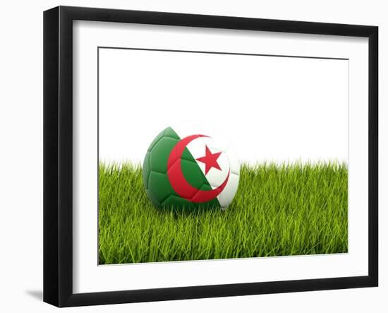 Football with Flag of Algeria-Mikhail Mishchenko-Framed Art Print