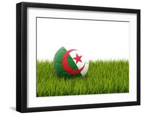 Football with Flag of Algeria-Mikhail Mishchenko-Framed Art Print