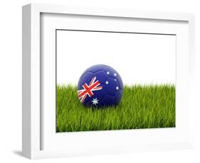 Football with Flag of Australia-Mikhail Mishchenko-Framed Art Print