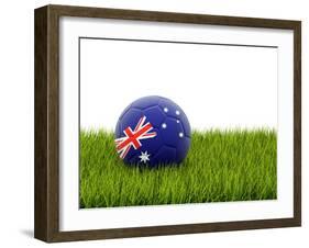 Football with Flag of Australia-Mikhail Mishchenko-Framed Art Print