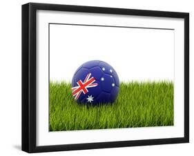 Football with Flag of Australia-Mikhail Mishchenko-Framed Art Print