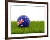 Football with Flag of Australia-Mikhail Mishchenko-Framed Art Print