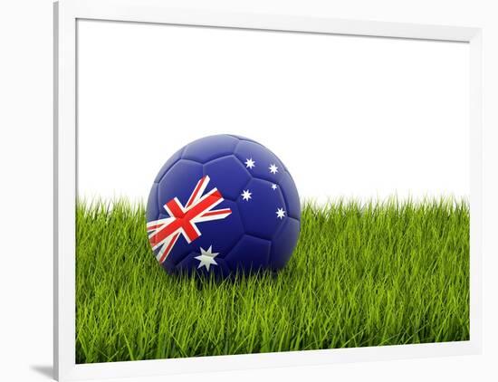 Football with Flag of Australia-Mikhail Mishchenko-Framed Art Print