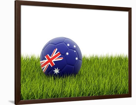 Football with Flag of Australia-Mikhail Mishchenko-Framed Art Print