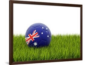 Football with Flag of Australia-Mikhail Mishchenko-Framed Art Print