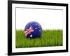 Football with Flag of Australia-Mikhail Mishchenko-Framed Art Print