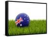 Football with Flag of Australia-Mikhail Mishchenko-Framed Stretched Canvas