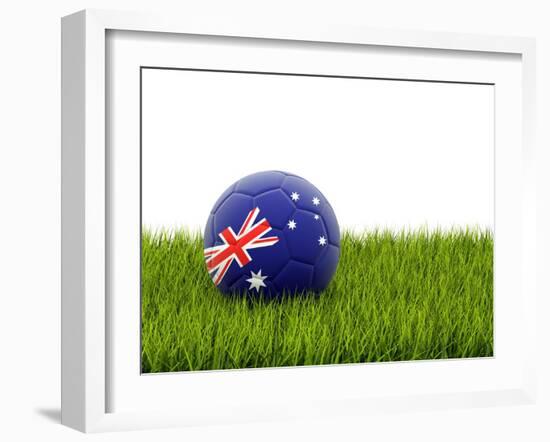 Football with Flag of Australia-Mikhail Mishchenko-Framed Art Print