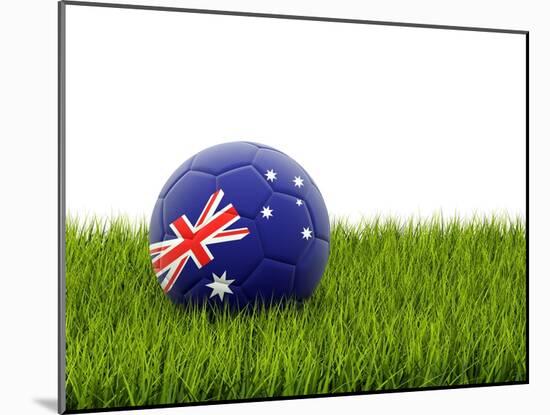 Football with Flag of Australia-Mikhail Mishchenko-Mounted Art Print