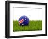 Football with Flag of Australia-Mikhail Mishchenko-Framed Art Print