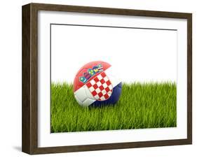 Football with Flag of Croatia-Mikhail Mishchenko-Framed Art Print