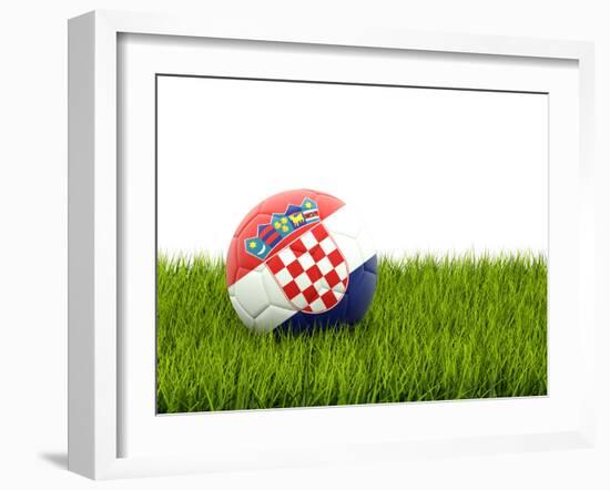 Football with Flag of Croatia-Mikhail Mishchenko-Framed Art Print