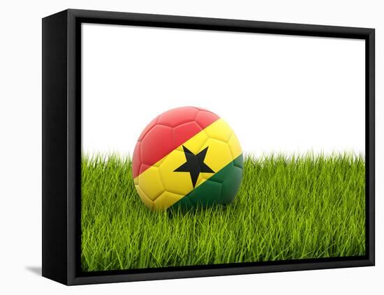 Football with Flag of Ghana-Mikhail Mishchenko-Framed Stretched Canvas