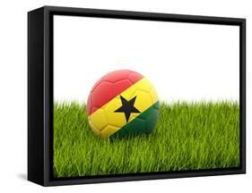 Football with Flag of Ghana-Mikhail Mishchenko-Framed Stretched Canvas