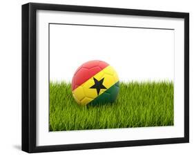 Football with Flag of Ghana-Mikhail Mishchenko-Framed Art Print