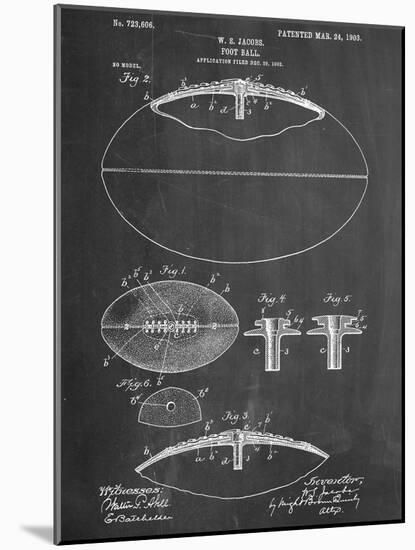 Football With Laces Patent-null-Mounted Art Print