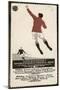 Footballer Leaps for the Ball on a Poster for a Norwegian Sports Calendar-null-Mounted Photographic Print