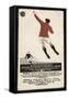 Footballer Leaps for the Ball on a Poster for a Norwegian Sports Calendar-null-Framed Stretched Canvas