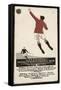 Footballer Leaps for the Ball on a Poster for a Norwegian Sports Calendar-null-Framed Stretched Canvas