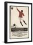 Footballer Leaps for the Ball on a Poster for a Norwegian Sports Calendar-null-Framed Premium Photographic Print