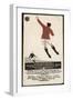 Footballer Leaps for the Ball on a Poster for a Norwegian Sports Calendar-null-Framed Premium Photographic Print