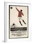 Footballer Leaps for the Ball on a Poster for a Norwegian Sports Calendar-null-Framed Photographic Print