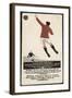 Footballer Leaps for the Ball on a Poster for a Norwegian Sports Calendar-null-Framed Photographic Print