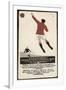 Footballer Leaps for the Ball on a Poster for a Norwegian Sports Calendar-null-Framed Photographic Print