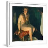 Footbath in front of the fireplace-Erik Theodor Werenskiold-Framed Giclee Print