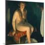 Footbath in front of the fireplace-Erik Theodor Werenskiold-Mounted Giclee Print