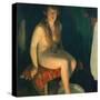 Footbath in front of the fireplace-Erik Theodor Werenskiold-Stretched Canvas