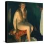 Footbath in front of the fireplace-Erik Theodor Werenskiold-Stretched Canvas