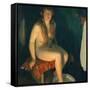 Footbath in front of the fireplace-Erik Theodor Werenskiold-Framed Stretched Canvas