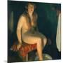 Footbath in front of the fireplace-Erik Theodor Werenskiold-Mounted Giclee Print