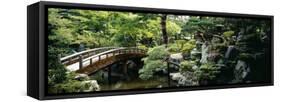 Footbridge across a Pond, Kyoto Imperial Palace Gardens, Kyoto Prefecture, Japan-null-Framed Stretched Canvas